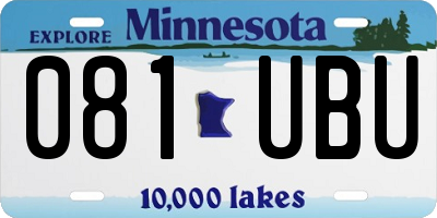 MN license plate 081UBU