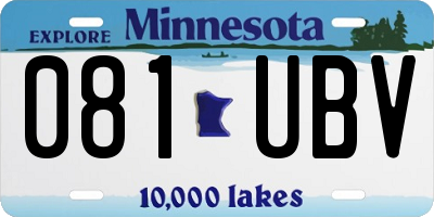 MN license plate 081UBV