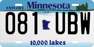 MN license plate 081UBW