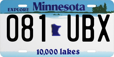 MN license plate 081UBX