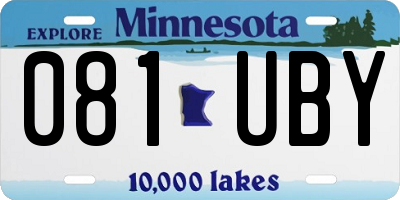 MN license plate 081UBY
