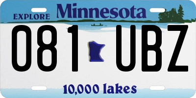 MN license plate 081UBZ