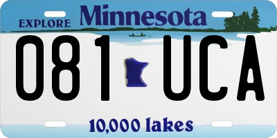 MN license plate 081UCA