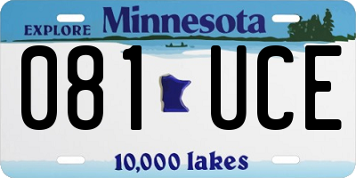 MN license plate 081UCE