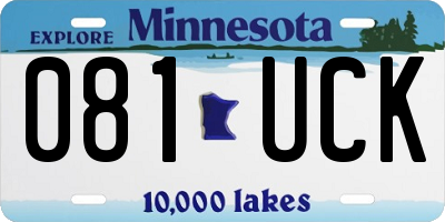MN license plate 081UCK