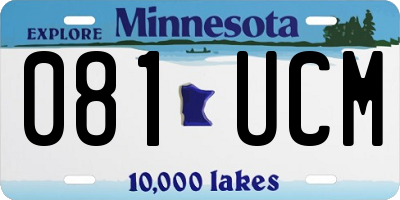 MN license plate 081UCM