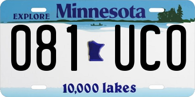 MN license plate 081UCO