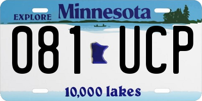 MN license plate 081UCP