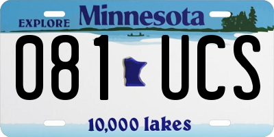 MN license plate 081UCS