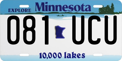 MN license plate 081UCU