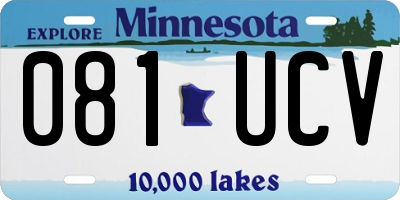 MN license plate 081UCV