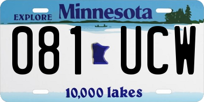 MN license plate 081UCW