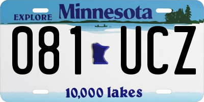 MN license plate 081UCZ