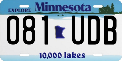 MN license plate 081UDB