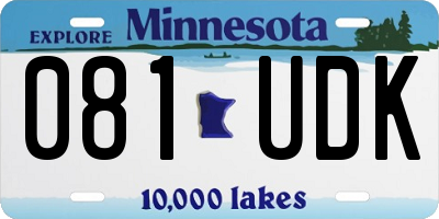 MN license plate 081UDK