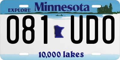 MN license plate 081UDO