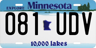 MN license plate 081UDV