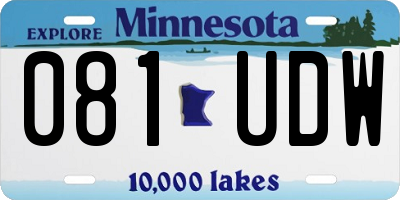 MN license plate 081UDW