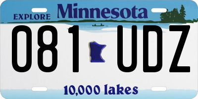 MN license plate 081UDZ