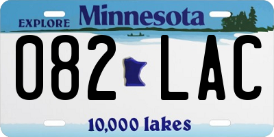 MN license plate 082LAC