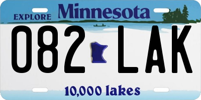 MN license plate 082LAK