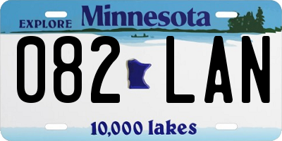 MN license plate 082LAN