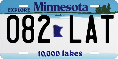 MN license plate 082LAT