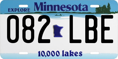 MN license plate 082LBE
