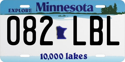 MN license plate 082LBL