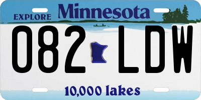 MN license plate 082LDW