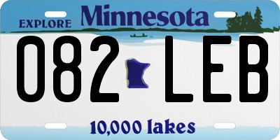 MN license plate 082LEB