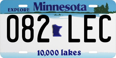MN license plate 082LEC
