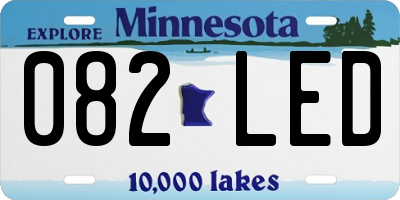 MN license plate 082LED