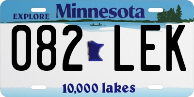 MN license plate 082LEK