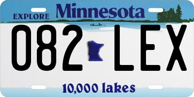MN license plate 082LEX