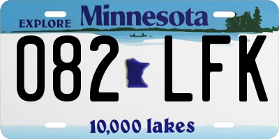 MN license plate 082LFK