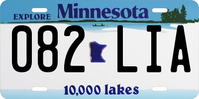 MN license plate 082LIA