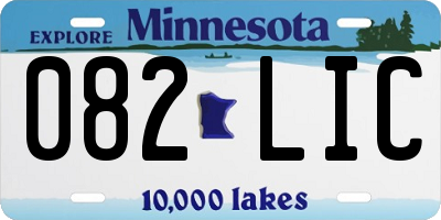 MN license plate 082LIC