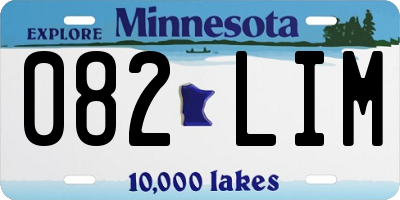 MN license plate 082LIM