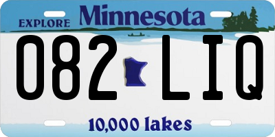 MN license plate 082LIQ