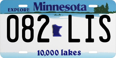 MN license plate 082LIS