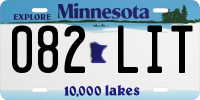MN license plate 082LIT