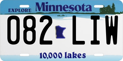 MN license plate 082LIW
