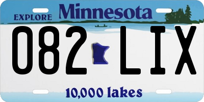 MN license plate 082LIX