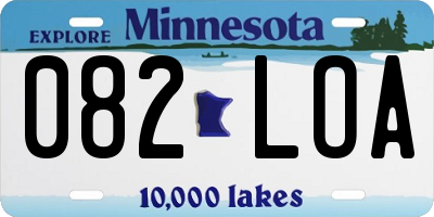 MN license plate 082LOA