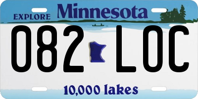 MN license plate 082LOC