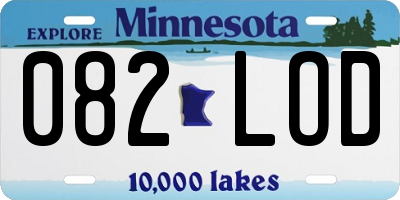 MN license plate 082LOD