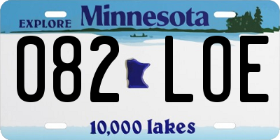 MN license plate 082LOE