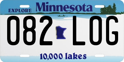 MN license plate 082LOG
