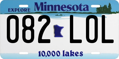 MN license plate 082LOL